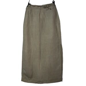 & Other Stories Linen Maxi Skirt Beige Tan Belted Side Slit Size 6 Los Angeles